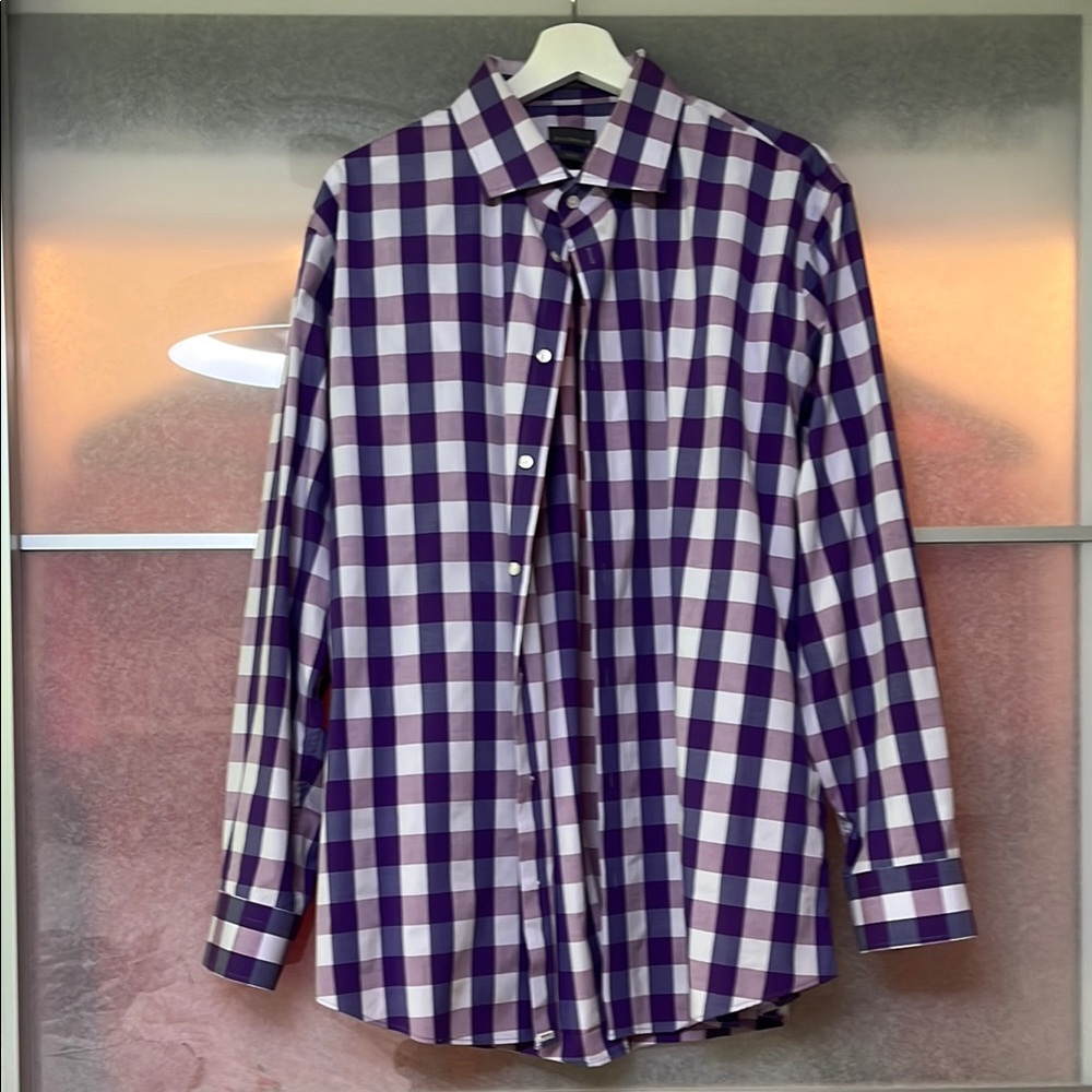 C2 by Calibrate Purple Casual Button Down Shirt